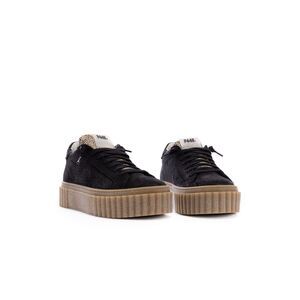 P448 Creeper Leather Lace Up Platform Sneakers Black Beolat 40